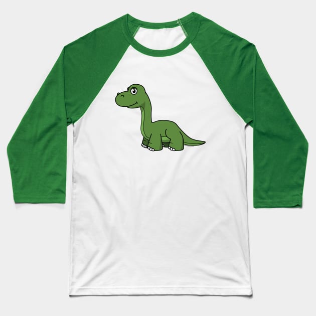 Lil' Apatosaurus Baseball T-Shirt by jeffmcdowalldesign